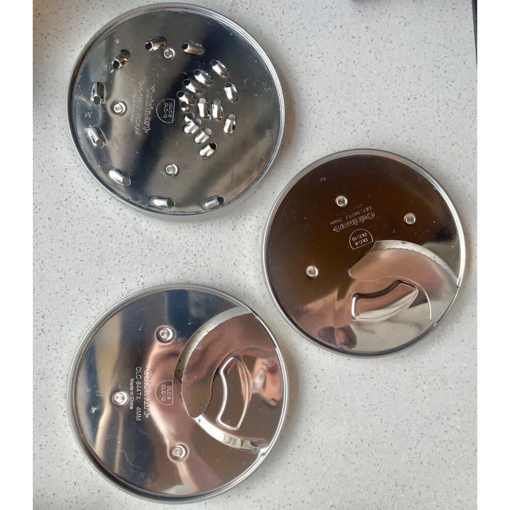 Cuisinart Disc Holder With 3 Stainless Steel Blades & Locking Base DLC 8 & 10